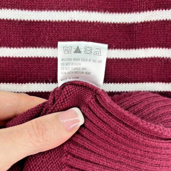 Patty Boutik Women's Pullover Knit Burgundy Maroon Stretch Sweater Size Large - Picture 9 of 12